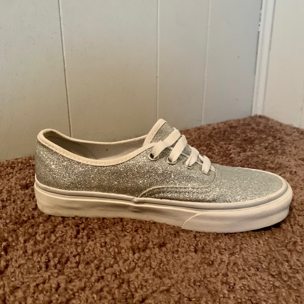 Silver Glitter Vans